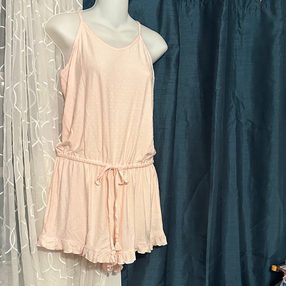 Women's Pink Sleeveless Pajama Romper